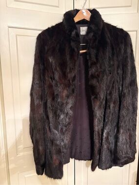Anastasia Dark Brown Mink Fur Jacket - Women's Plush Coat